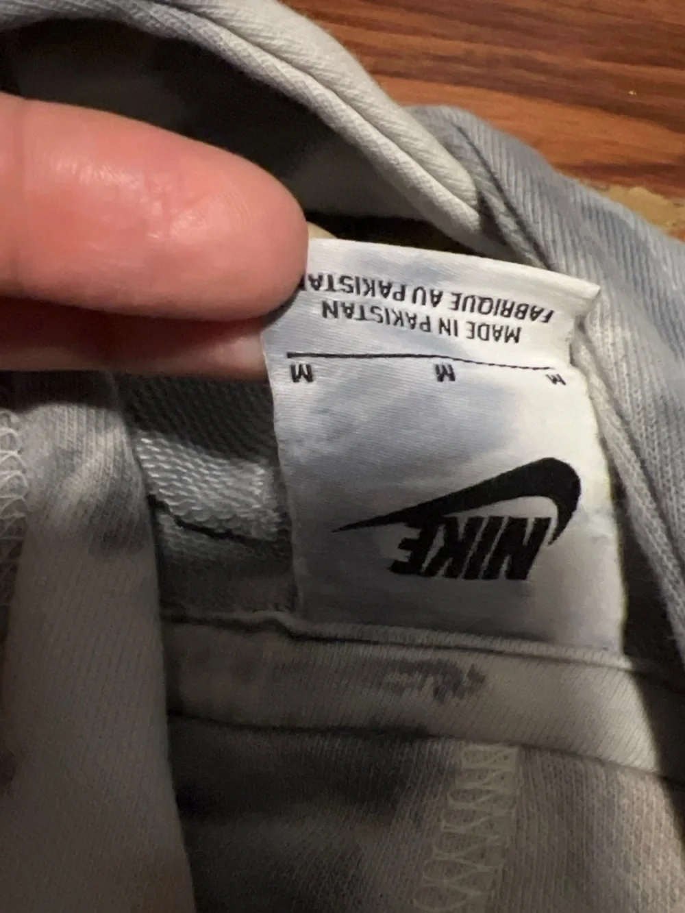 Nike Women's Tie-Dye Crewneck Hoodie in Gray and Tan